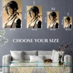 Shadowed Black-Haired Warrior Portrait metal wall art print, view 6