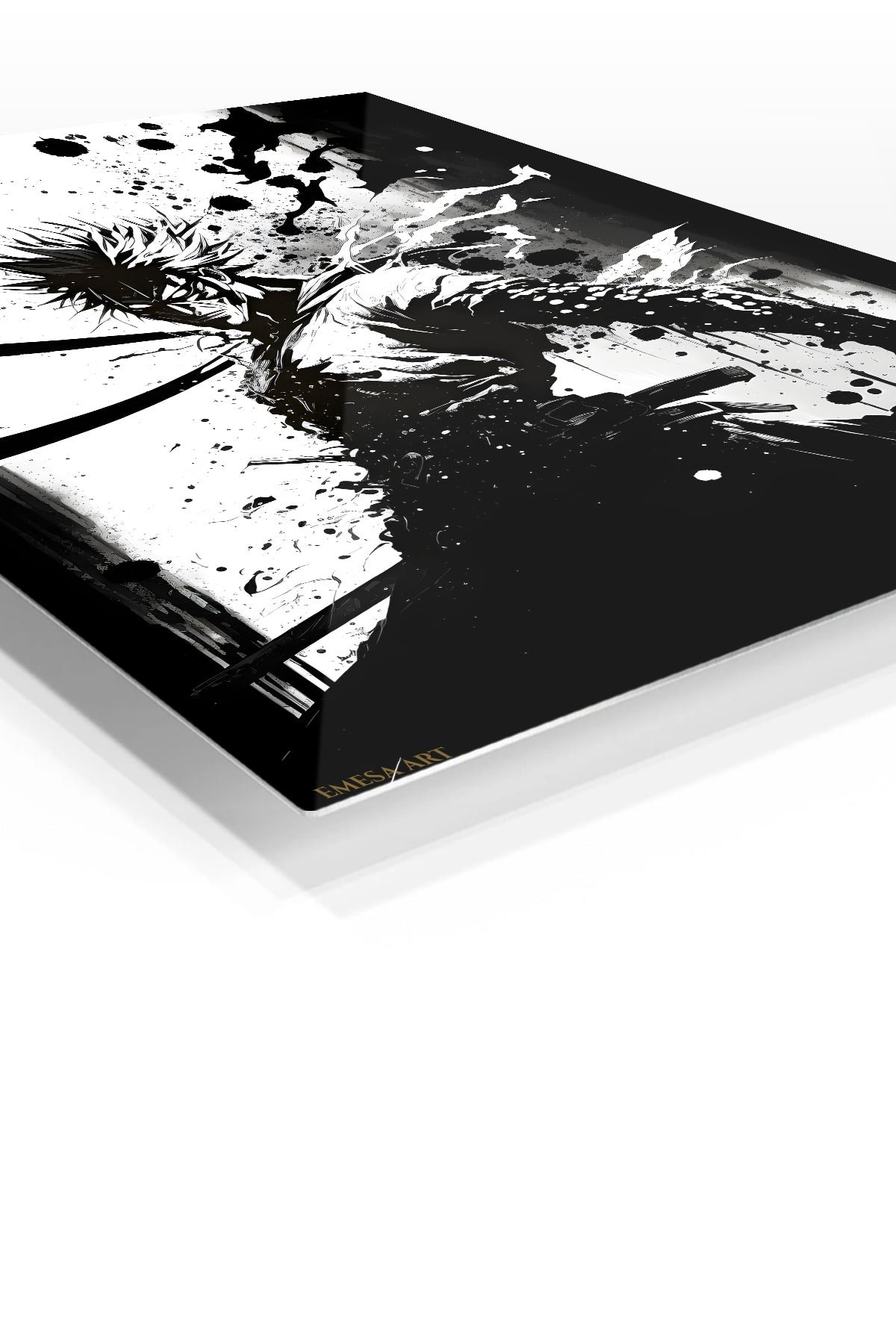 Ink Shadow Swordsman metal wall art print, view 2