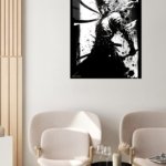 Ink Shadow Swordsman metal wall art print, view 5