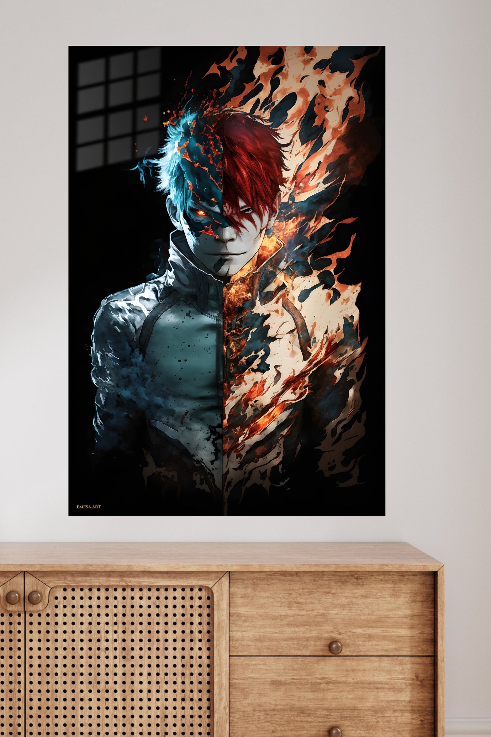 Fire and Ice Ember Warrior metal wall art print, view 4