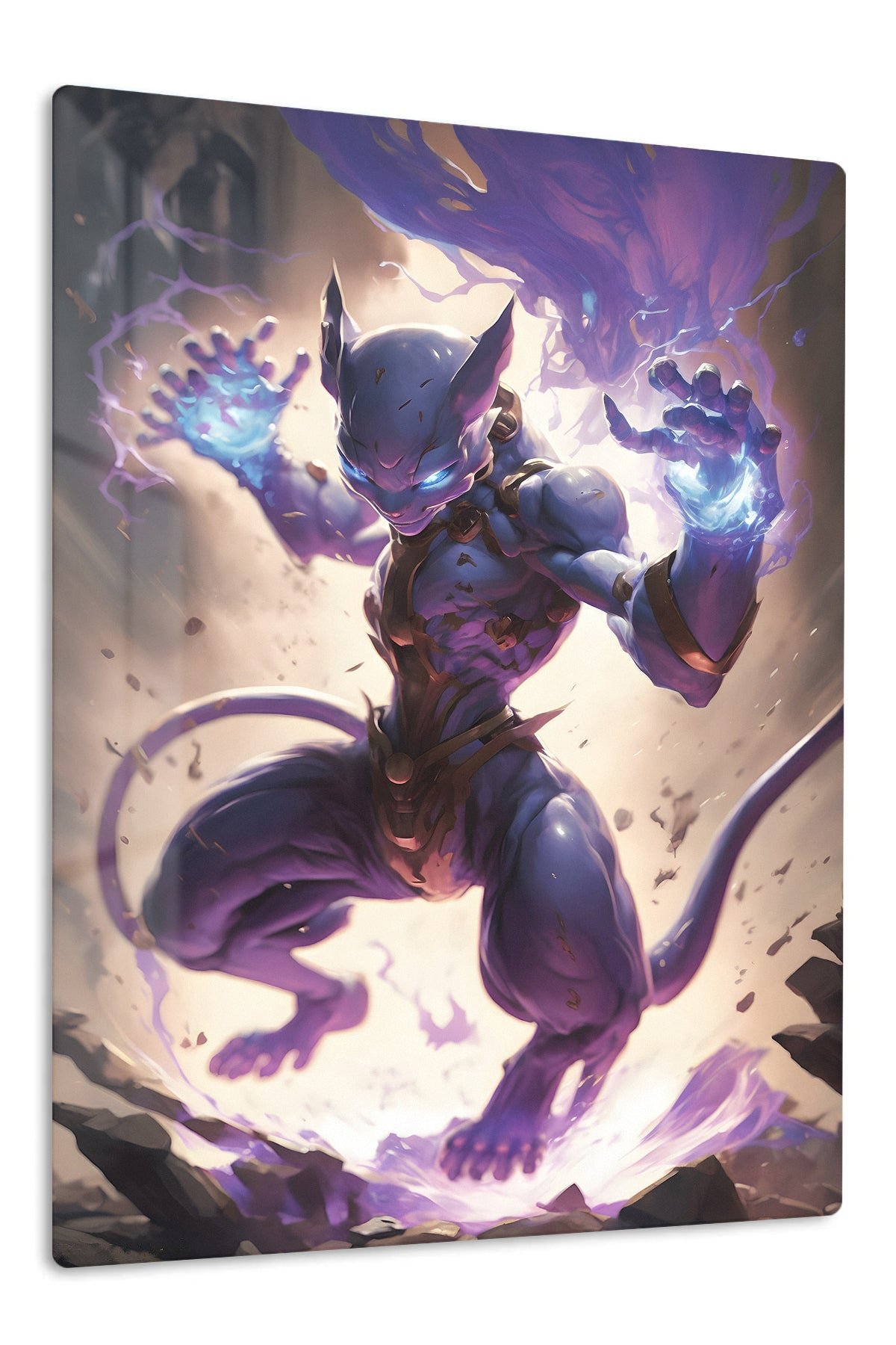 Arcane Feline Warrior metal wall art print