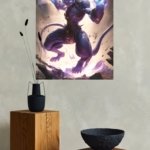 Arcane Feline Warrior metal wall art print, view 4