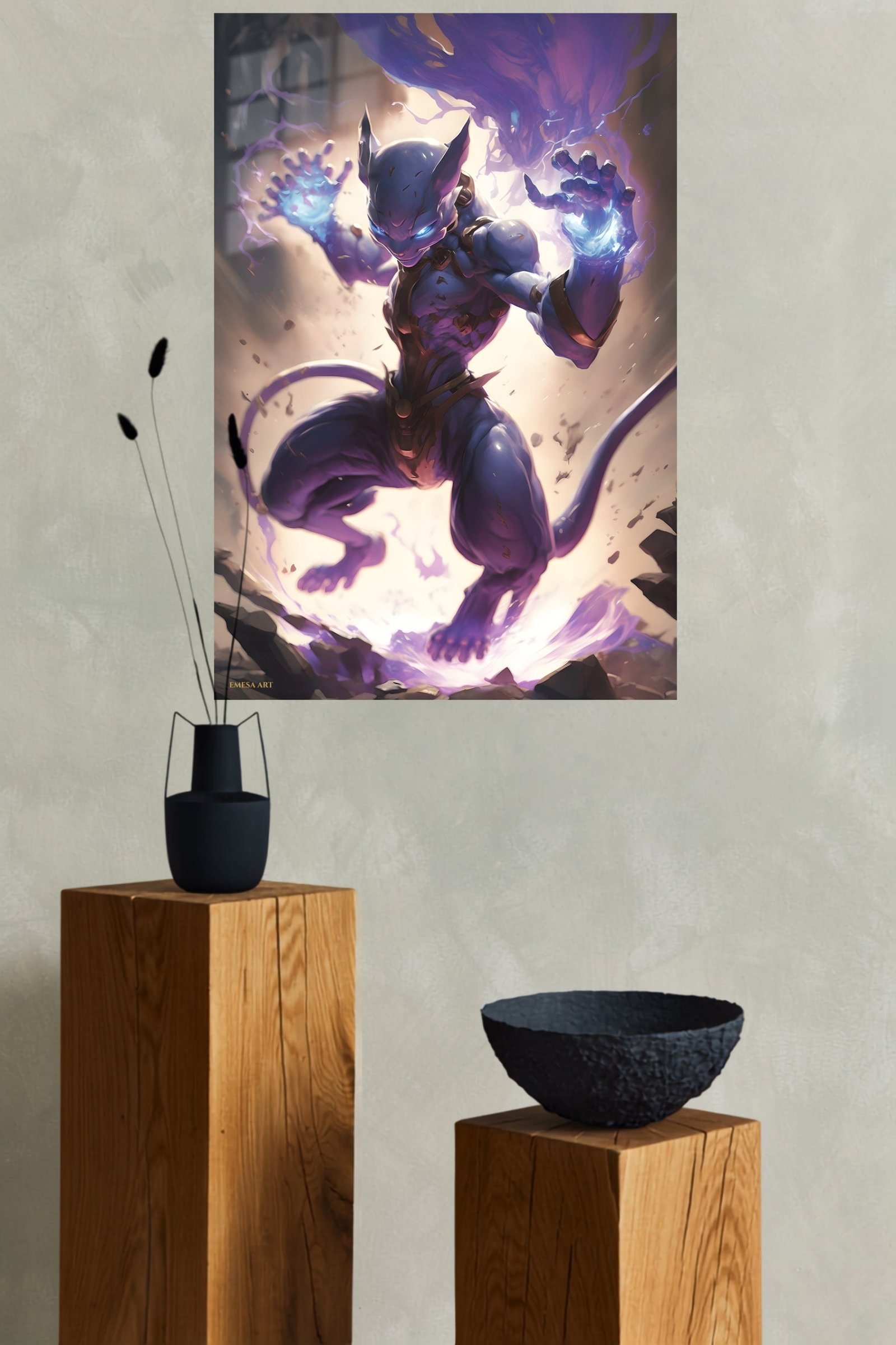 Arcane Feline Warrior metal wall art print, view 4