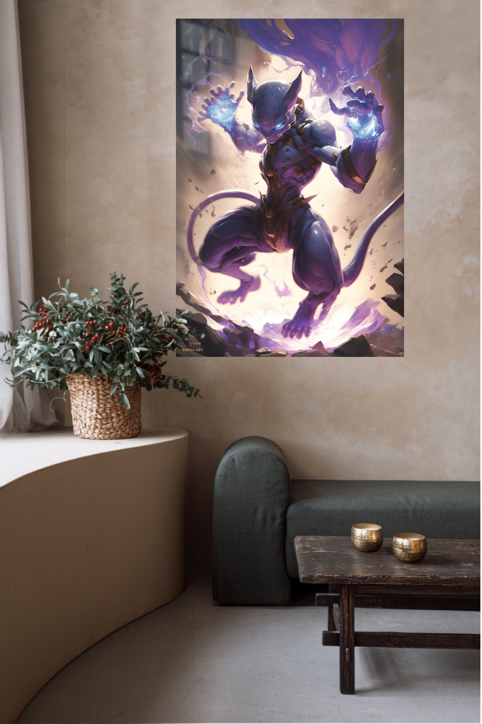Arcane Feline Warrior metal wall art print, view 5