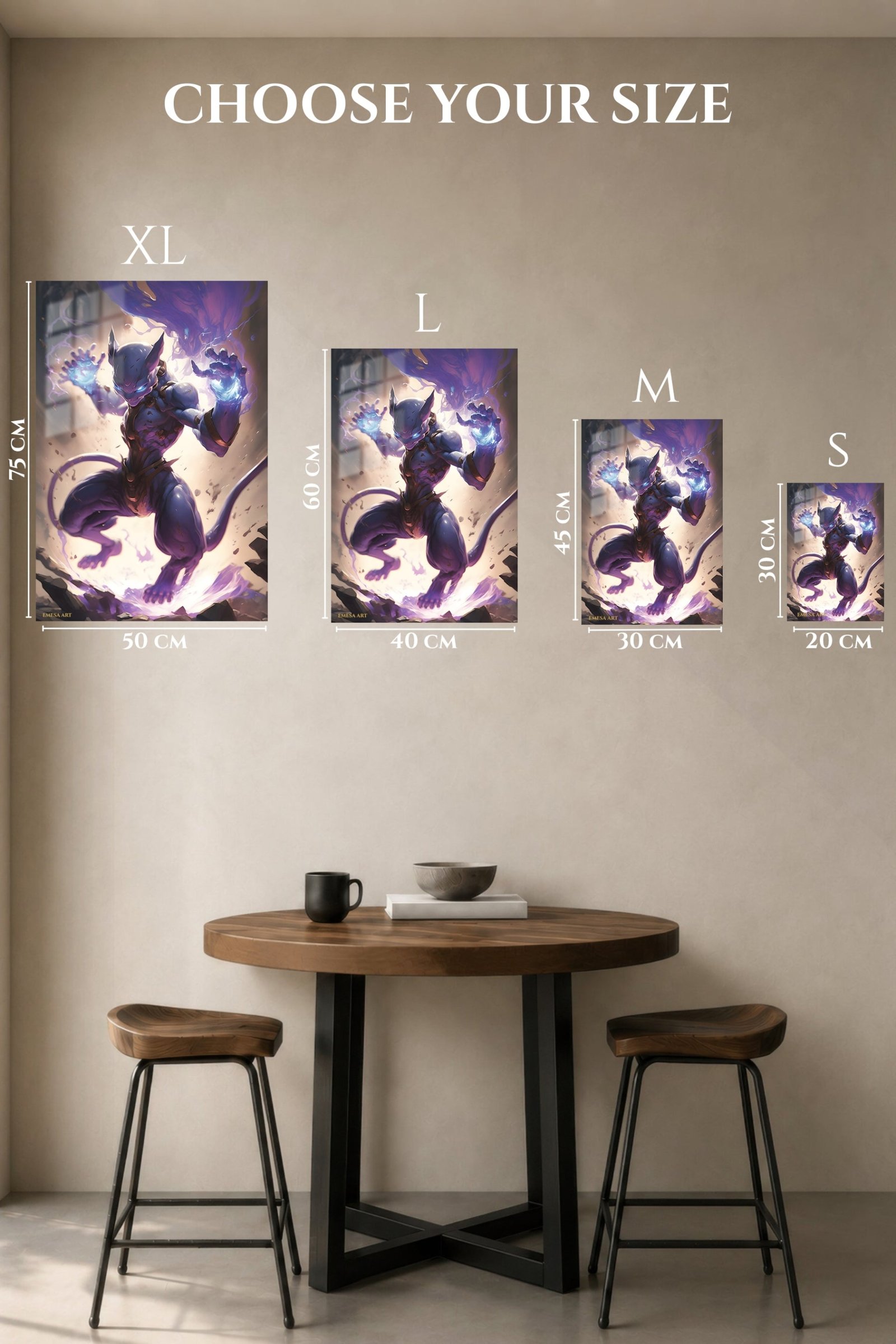 Arcane Feline Warrior metal wall art print, view 6