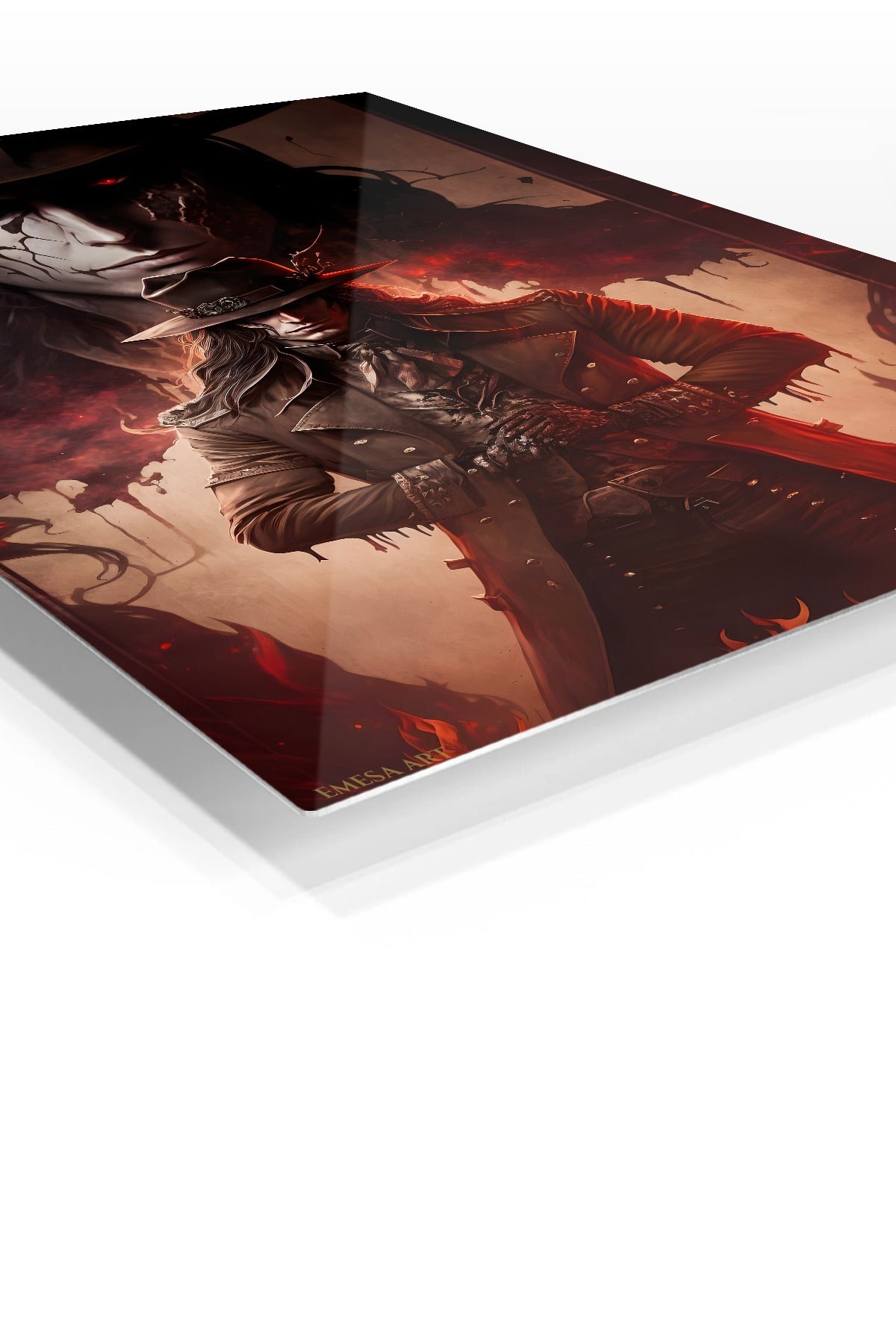 Crimson-Eyed Gothic Hunter metal wall art print, view 2