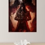 Crimson-Eyed Gothic Hunter metal wall art print, view 4