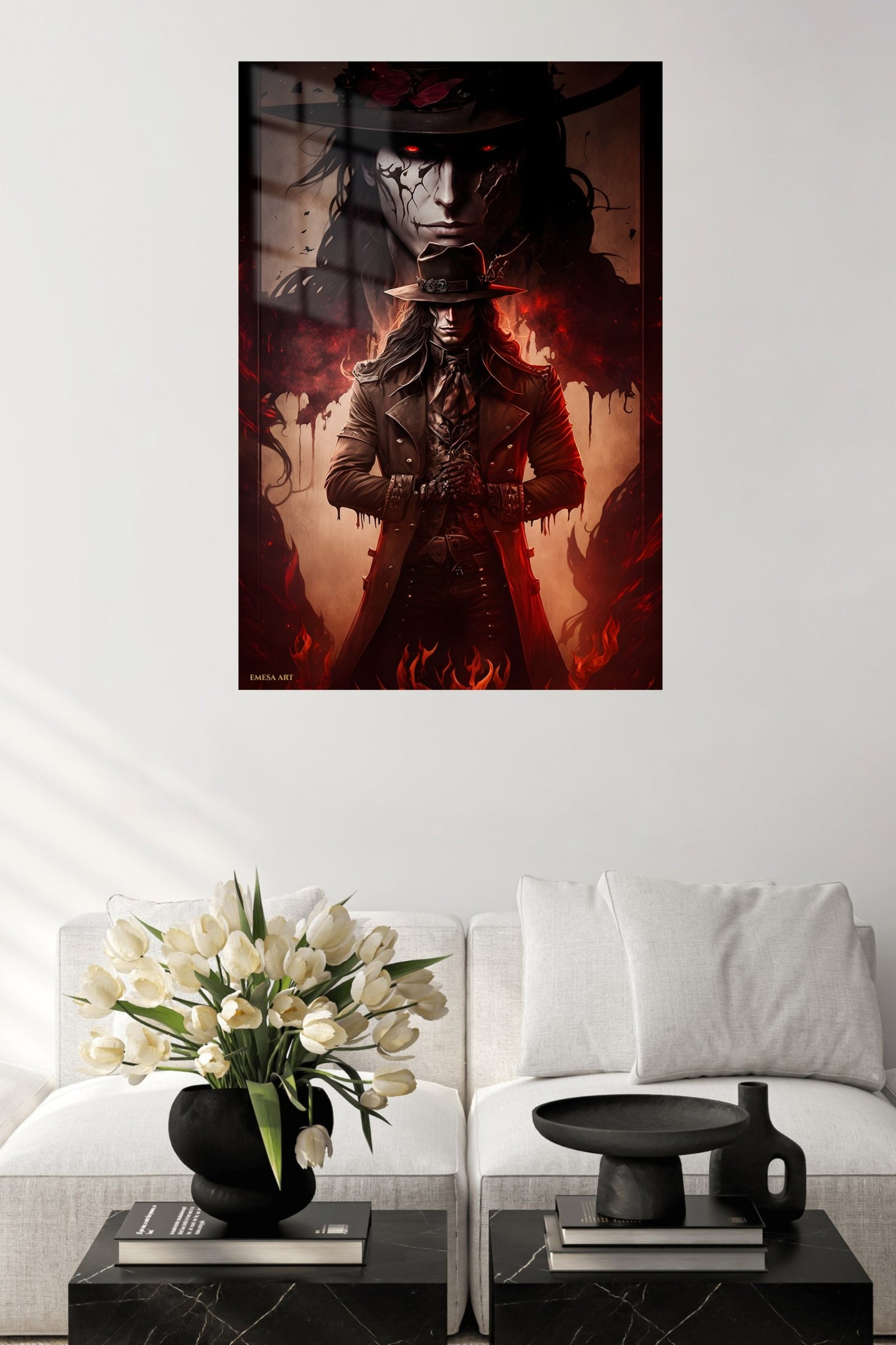 Crimson-Eyed Gothic Hunter metal wall art print, view 5