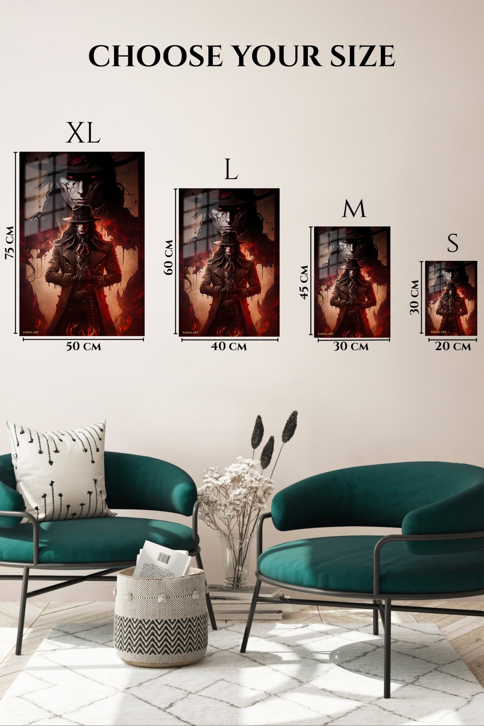 Crimson-Eyed Gothic Hunter metal wall art print, view 6