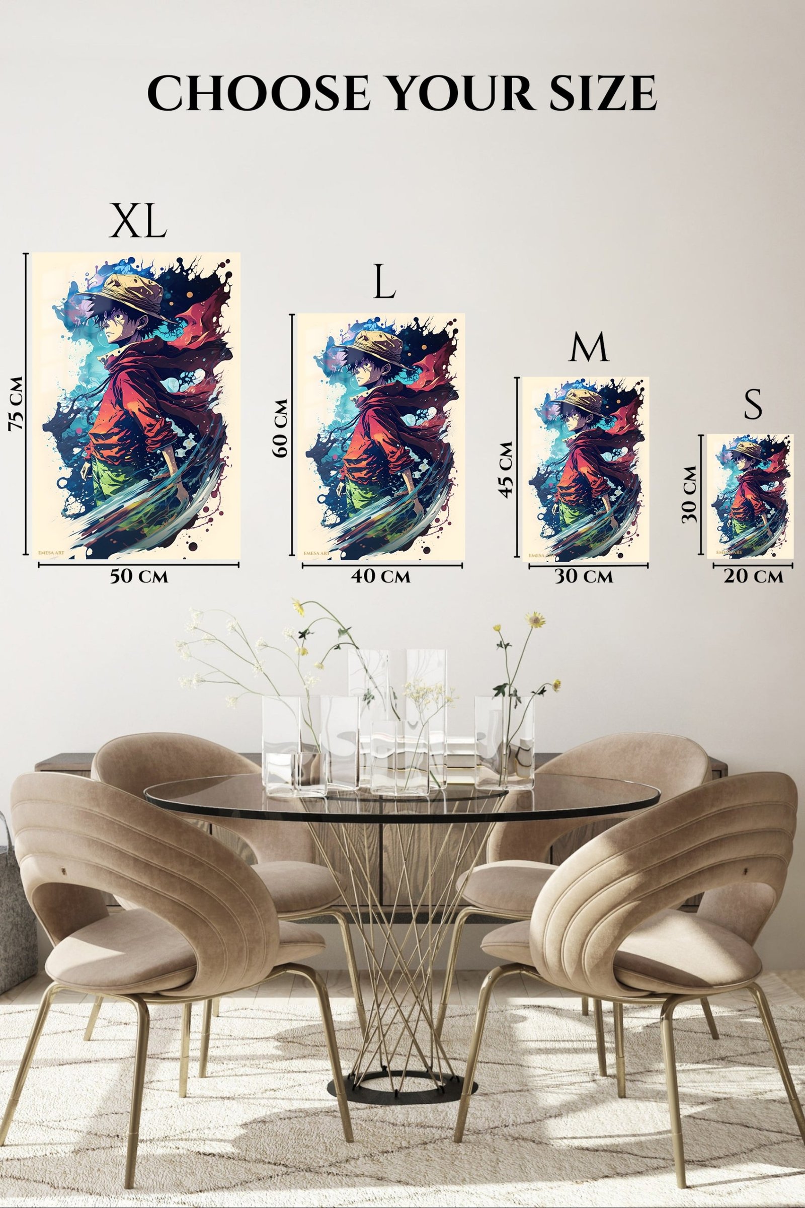 Straw Hat Adventurer in Crimson Cloak metal wall art print, view 6