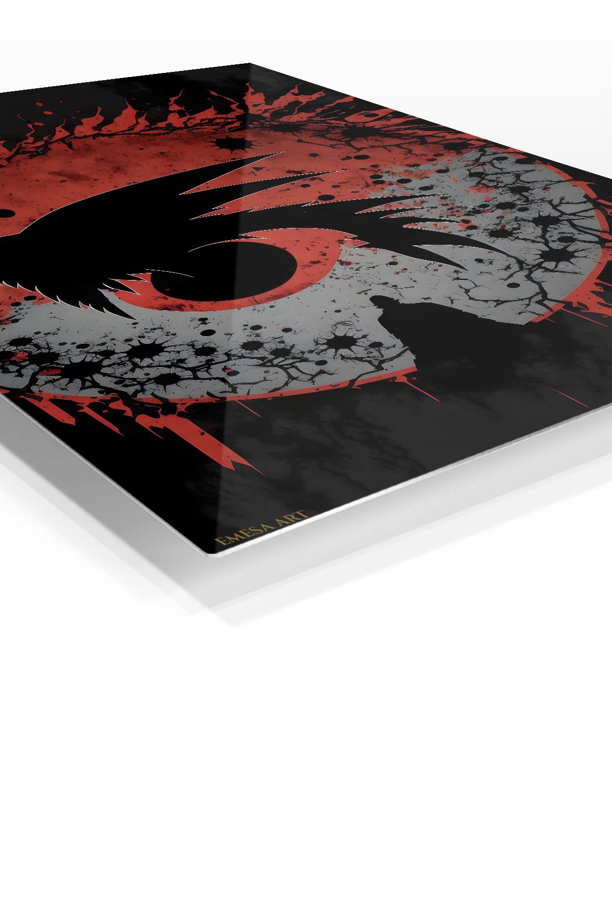 Crimson Moon Raven metal wall art print, view 2
