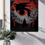 Crimson Moon Raven metal wall art print, view 4