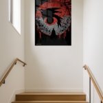 Crimson Moon Raven metal wall art print, view 5
