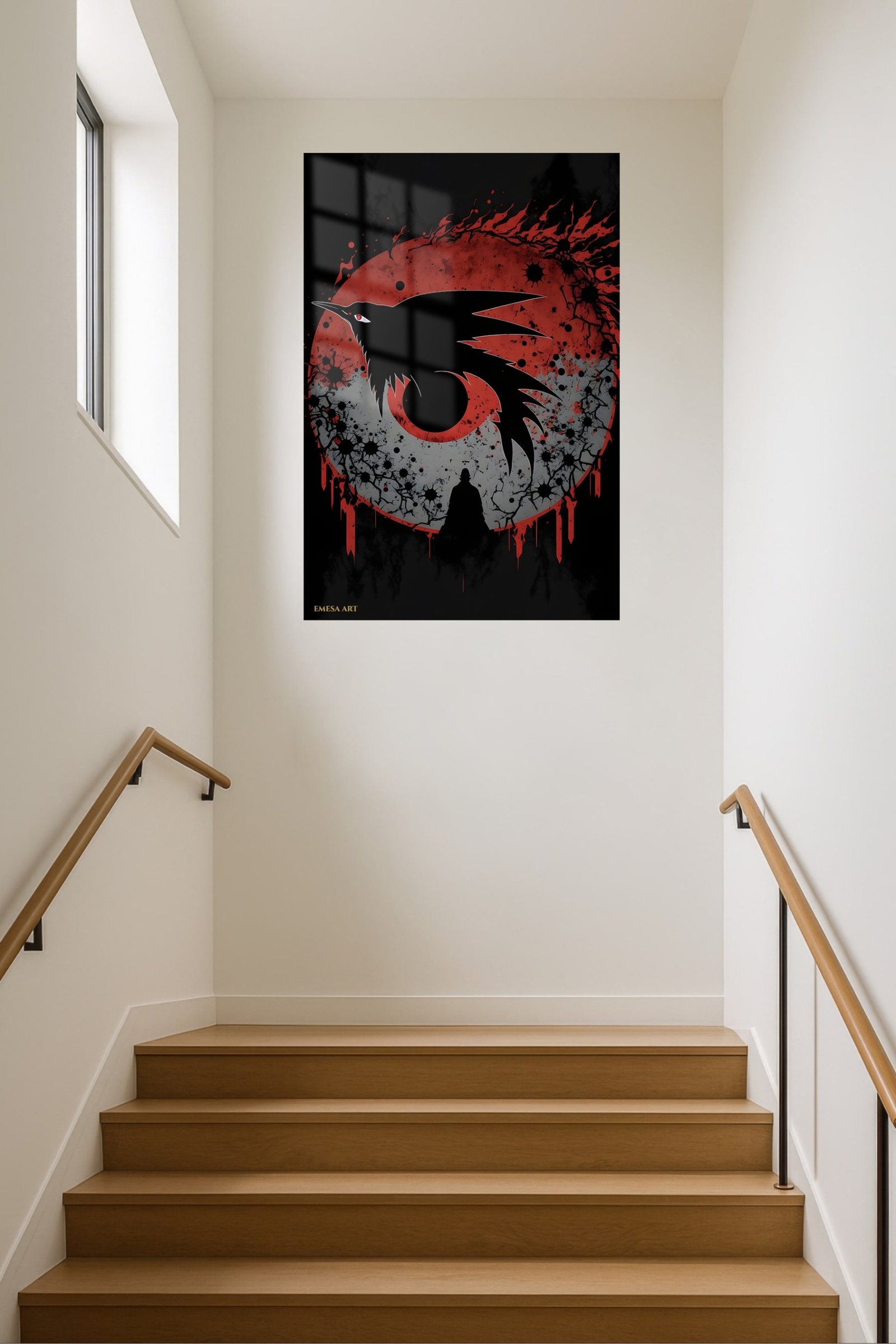 Crimson Moon Raven metal wall art print, view 5