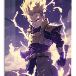 Lightning-Born Fantasy Warrior metal wall art print