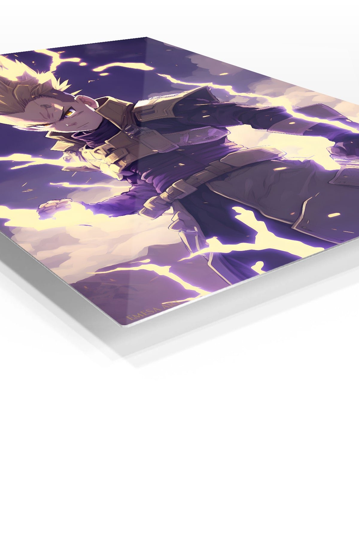 Lightning-Born Fantasy Warrior metal wall art print, view 2