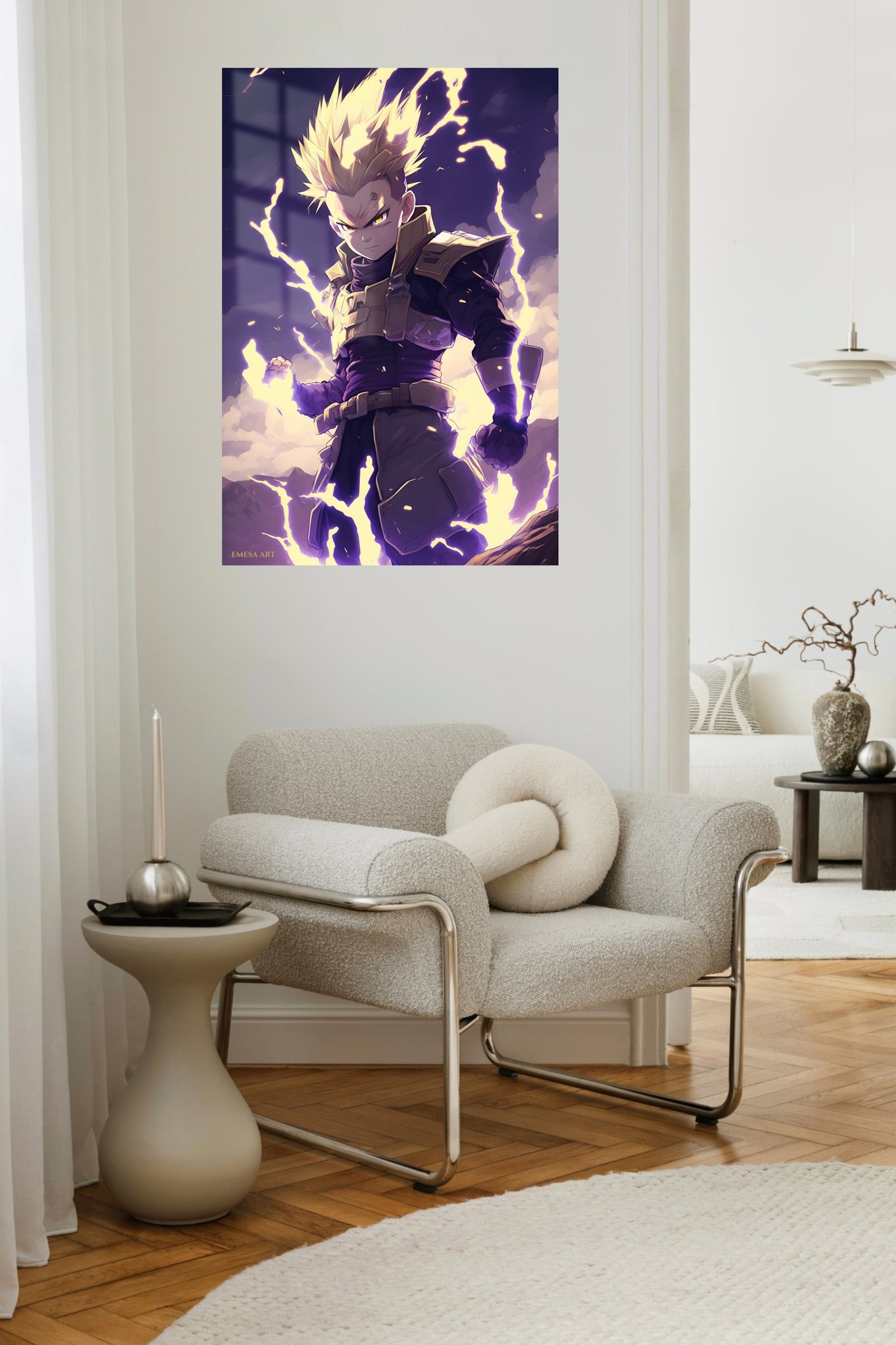 Lightning-Born Fantasy Warrior metal wall art print, view 5