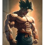 Spiked-Hair Warrior at Sunset metal wall art print