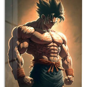 Spiked-Hair Warrior at Sunset metal wall art print