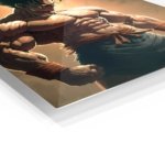 Spiked-Hair Warrior at Sunset metal wall art print, view 2