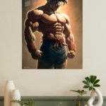Spiked-Hair Warrior at Sunset metal wall art print, view 4