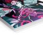Neon Trickster Portrait metal wall art print, view 2