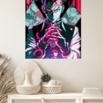 Neon Trickster Portrait metal wall art print, view 4