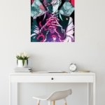 Neon Trickster Portrait metal wall art print, view 5