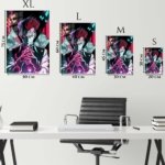 Neon Trickster Portrait metal wall art print, view 6
