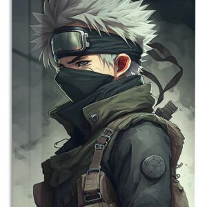 Silver-Haired Tactical Warrior metal wall art print