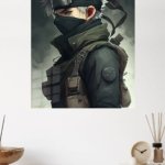 Silver-Haired Tactical Warrior metal wall art print, view 4
