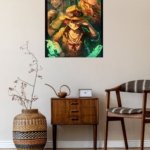 Goggled Adventurers in Emerald Light metal wall art print, view 5