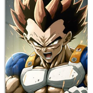 Roaring Spiky-Haired Warrior metal wall art print