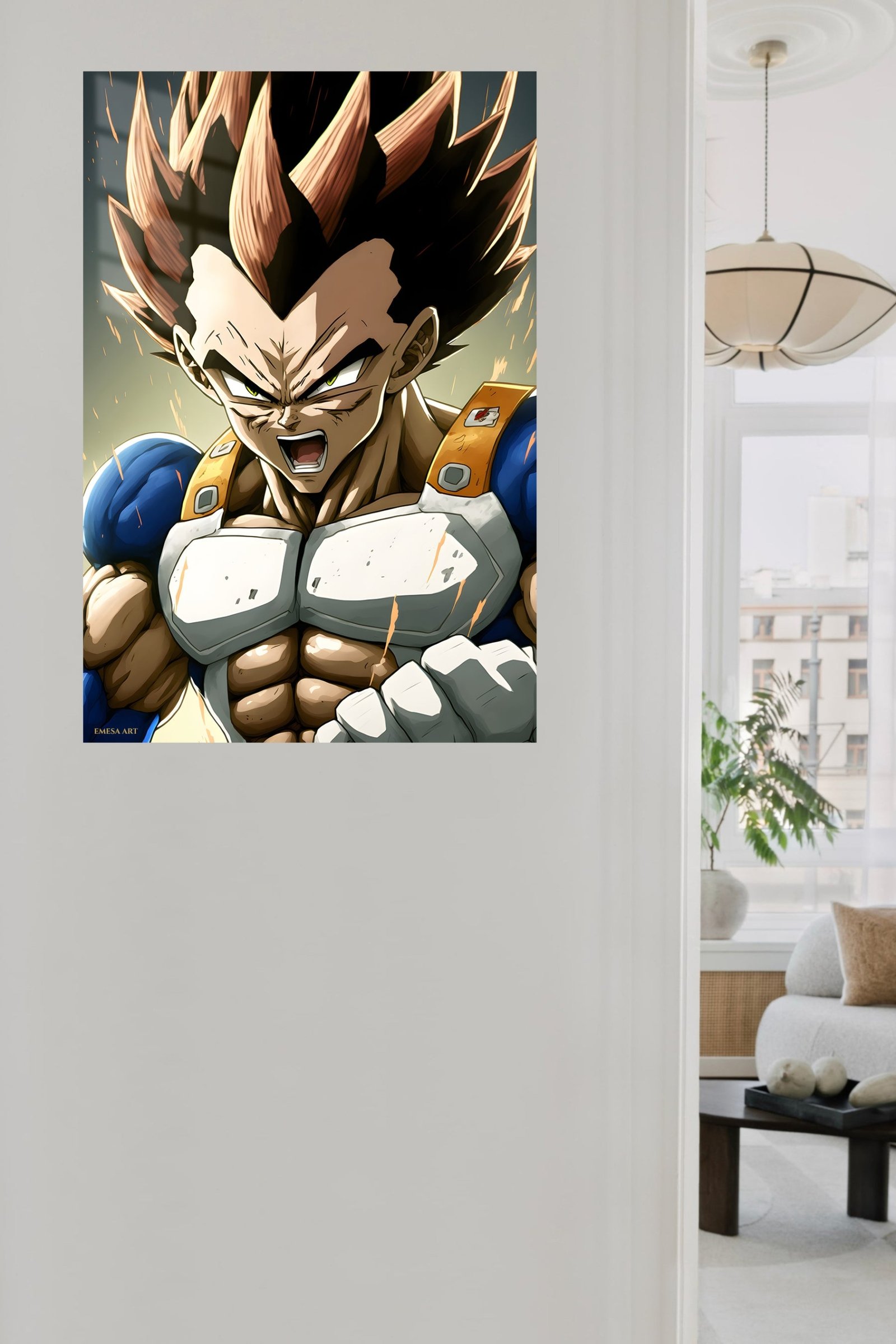 Roaring Spiky-Haired Warrior metal wall art print, view 5