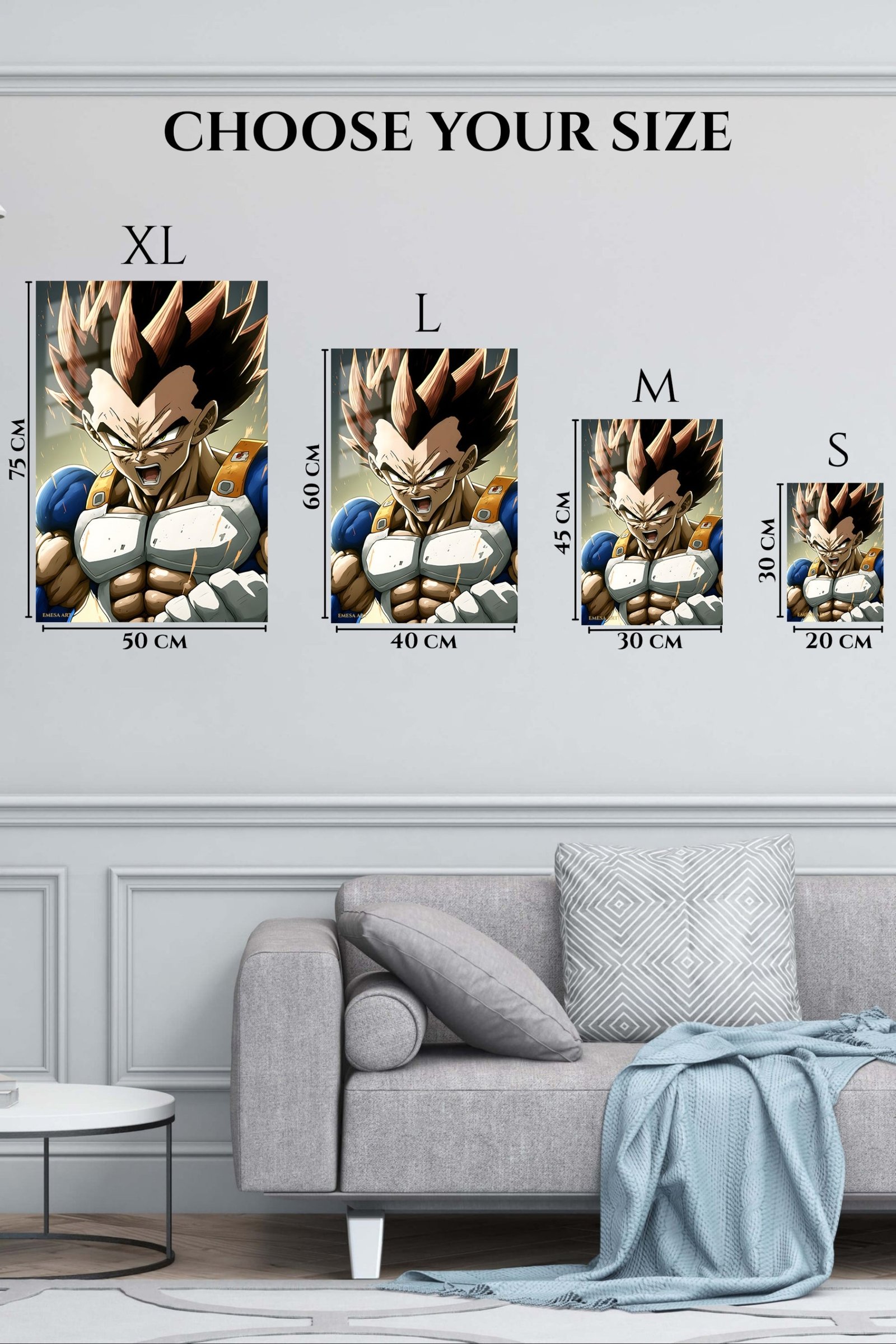 Roaring Spiky-Haired Warrior metal wall art print, view 6