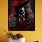 Crimson Shadow Hat metal wall art print, view 4