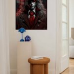 Crimson Shadow Hat metal wall art print, view 5