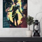 Neon Shadow Guardian metal wall art print, view 4