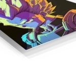Neon Spiked-Hair Warrior Portrait metal wall art print, view 2