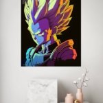 Neon Spiked-Hair Warrior Portrait metal wall art print, view 4