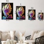 Neon Spiked-Hair Warrior Portrait metal wall art print, view 6