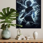 Lightning Bound Warrior metal wall art print, view 4