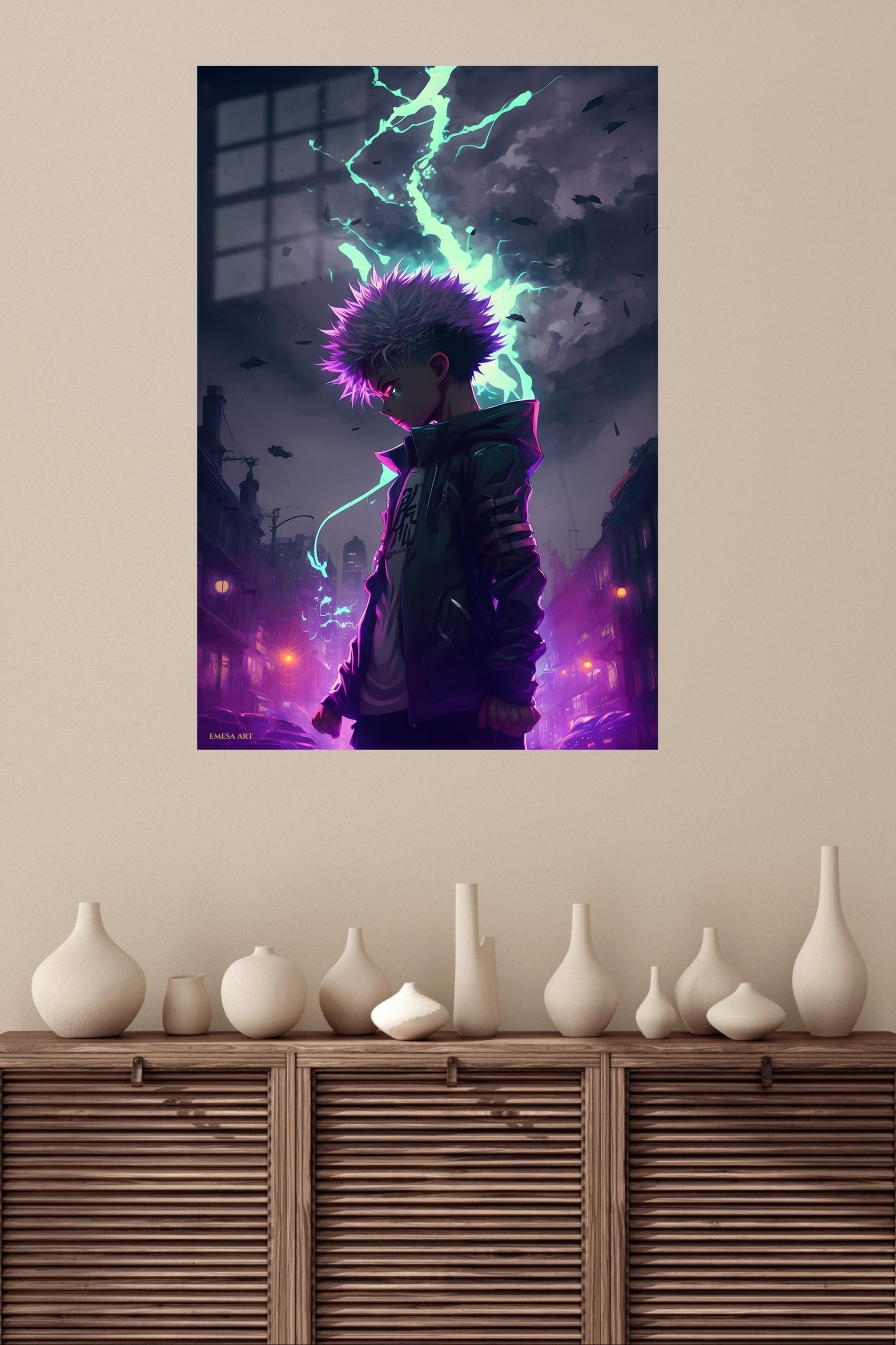 Neon Storm Wanderer metal wall art print, view 4