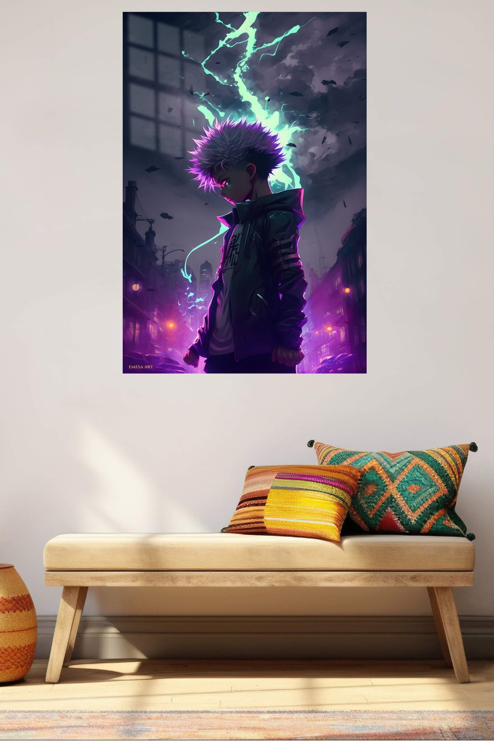 Neon Storm Wanderer metal wall art print, view 5