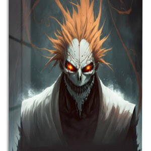 Flame-Haired Skull Guardian metal wall art print