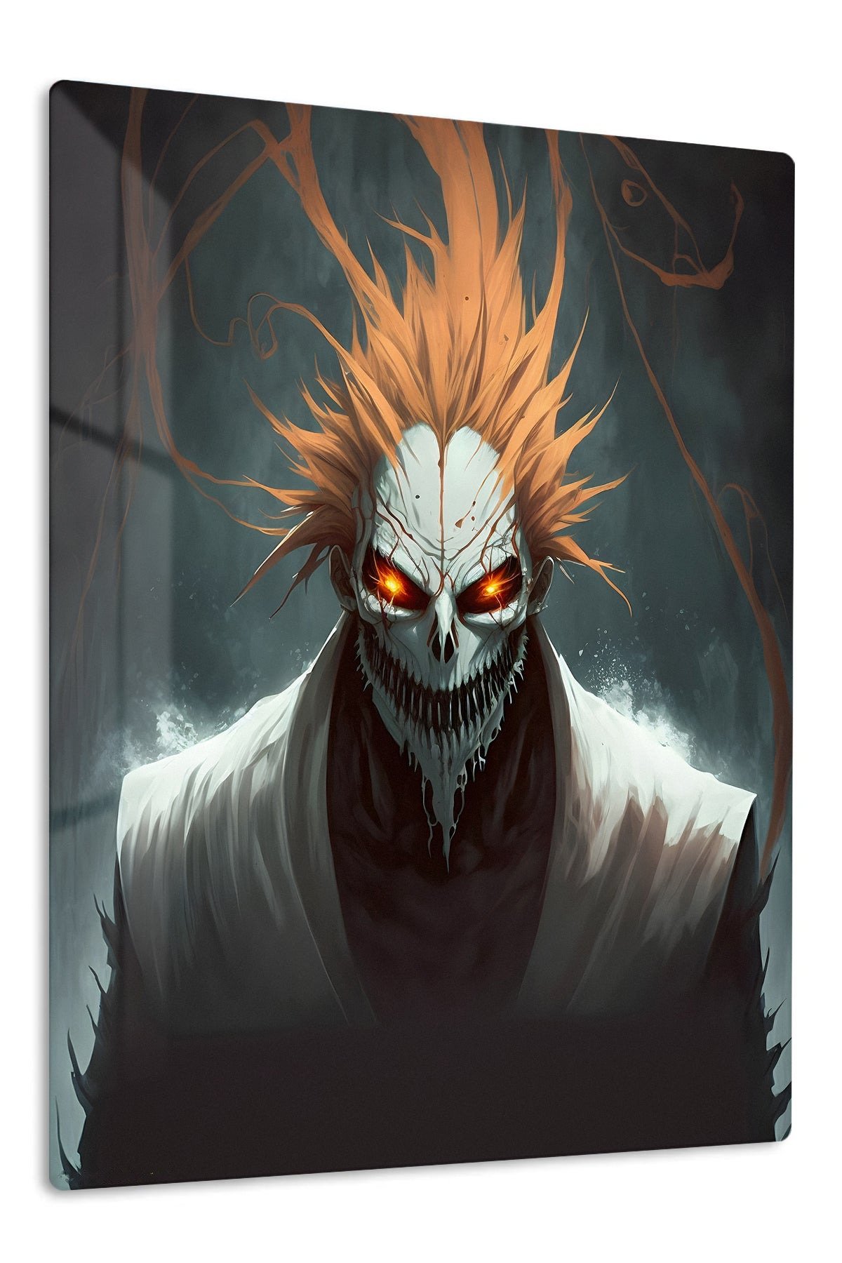Flame-Haired Skull Guardian metal wall art print