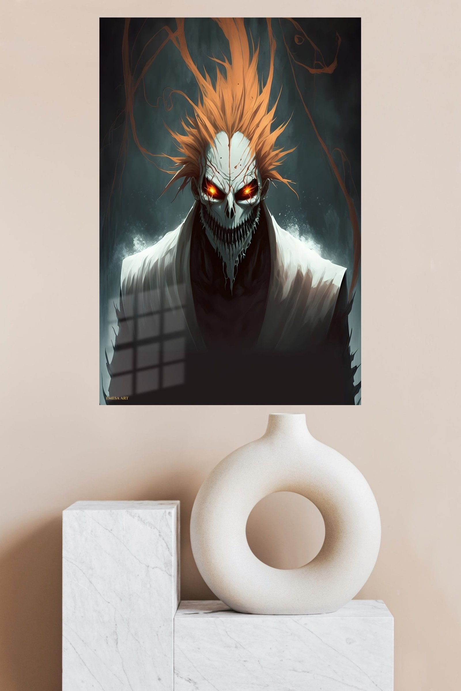 Flame-Haired Skull Guardian metal wall art print, view 4