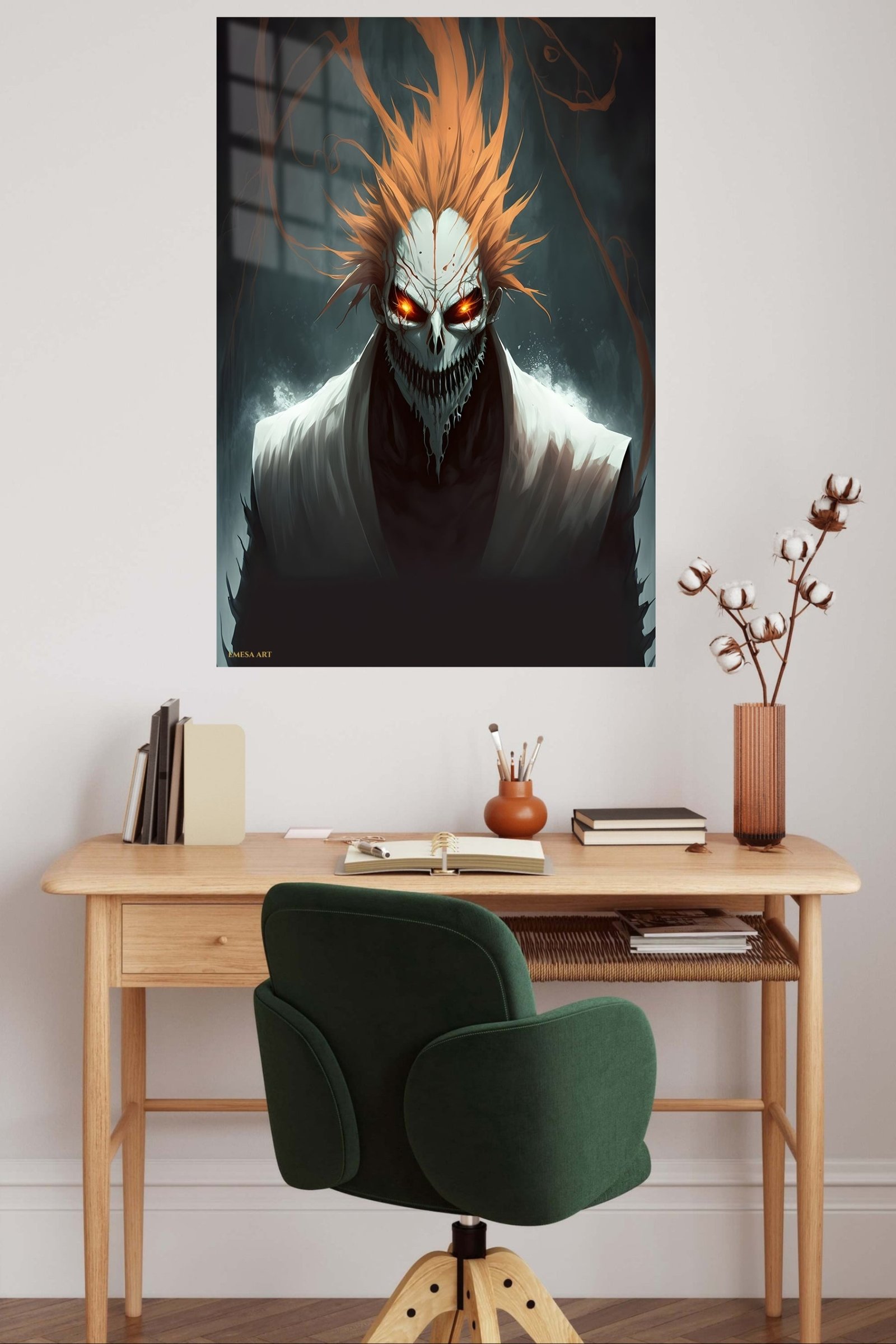 Flame-Haired Skull Guardian metal wall art print, view 5