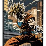 Lightning City Warrior metal wall art print
