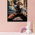 Lightning City Warrior metal wall art print, view 4
